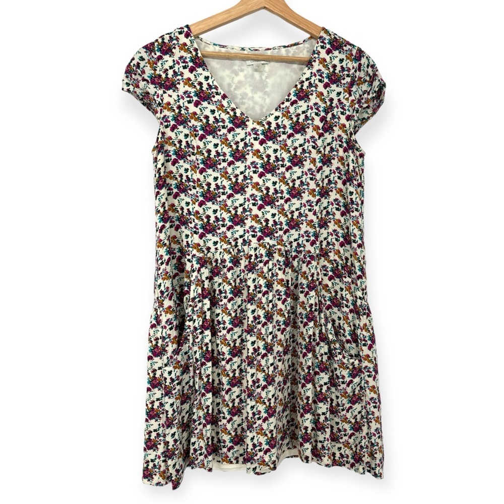Garnet Hill Retro Inspired 100% Silk Micro Floral Mini Dress Size 8 Feminine